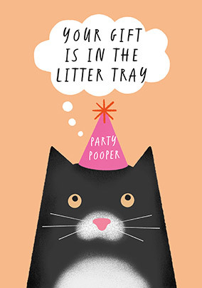 Litter Tray Birthday Card