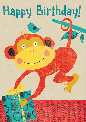 Monkey Birthday Card