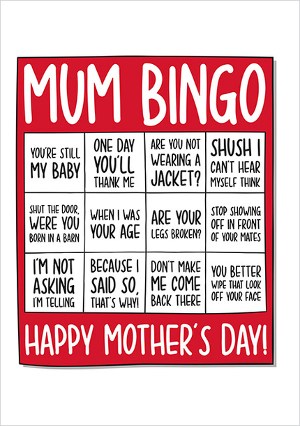 Mum Bingo Mothers Day Card