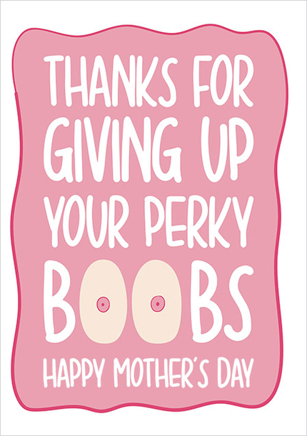 Perky Boobs Mothers Day Card