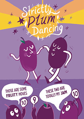 Strictly Plum Dancing Birthday Card