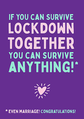ZDISC - If you can survive Lockdown, Survive Marriage Wedding Card