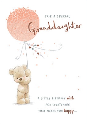 Special Granddaughter Teddy Bear Birthday Card1