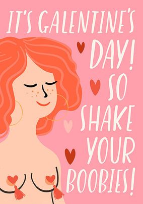 Shake Your Boobies Valentine card