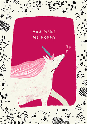 Horny Unicorn Valentine Card