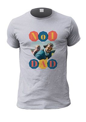No 1 Dad Personalised Photo Tshirt