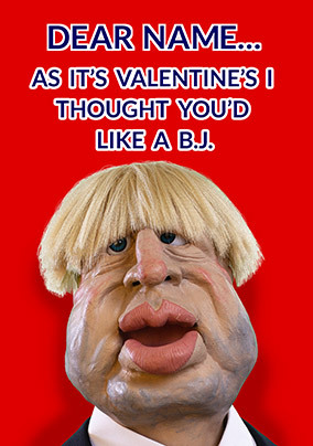 Valentine's B.J Personalised Card
