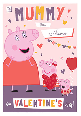 Peppa Pig Mummy Valentine's Day Personalised Card
