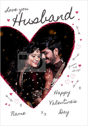 Love You Husband Photo Valentine's Card