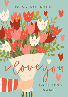 Florals Personalised Valentine Card