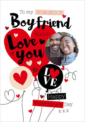 Heart Photo Valentine Boyfriend Card