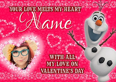 Olaf Disney Frozen Valentine's Card - All My Love