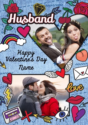 Husband Multi Photo Valentine's Card