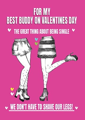 Best Buddy On Valentines Day Personalised Card