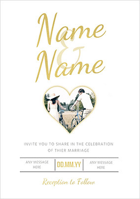 Luxe Love Affair - Photo Upload Wedding Invitation