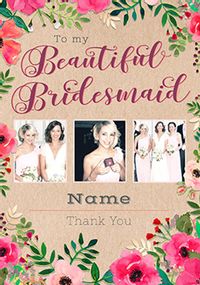 Tap to view Neon Blush - Photo Beautiful Bridesmaid Wedding Card