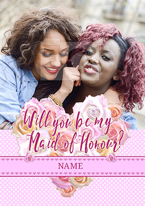 Rhapsody - Maid of Honour Card Will you be Photo Upload