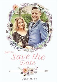 Tap to view Save The Date Boho Photo Wedding Card