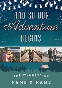 Tap to view Our Adventure Begins - Photo Wedding Card