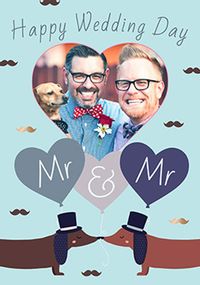 Tap to view Sausage Dog Mr & Mr Wedding Day Photo Upload Card