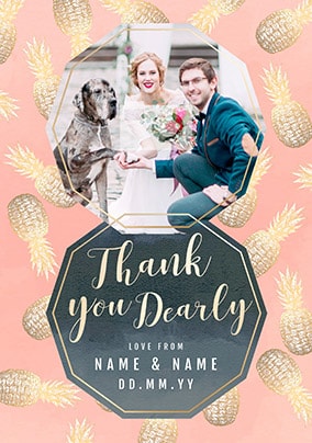 Thank You Dearly - Photo Wedding Card