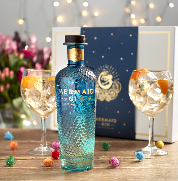 Mermaid Gin 70cl And Glasses Gift Pack | Funky Pigeon