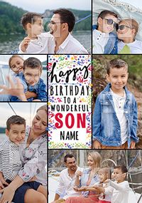 Tap to view Wonderful Son Multi Photo Birthday Card