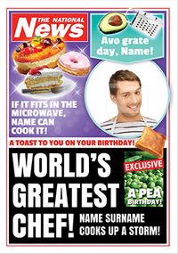 Tap to view World's Greatest Chef National News Photo Birthday Card
