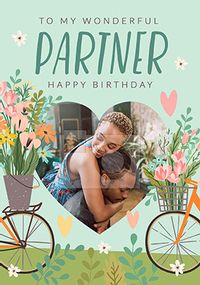 Tap to view Wonderful Partner Floral Photo Birthday Card
