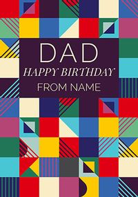 Tap to view Dad Geometric Personalised Birthday Card