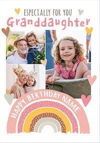 Tap to view Granddaughter Rainbow Photo Birthday Card