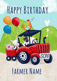 Tap to view Son Tractor Personalised Birthday Card
