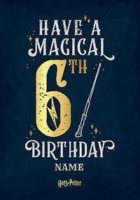Tap to view Harry Potter - Magical 6th Birthday Personalised Card