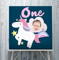 Tap to view 1st Birthday Unicorn Photo Canvas - Square