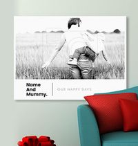 Tap to view Personalised Canvas Print with Black Text - Landscape
