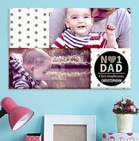 Tap to view No.1 Dad Double Photo Upload Canvas - Landscape