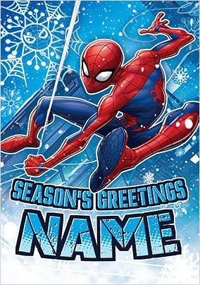 Spider-Man Season's Greetings Personalised Christmas Card | Funky Pigeon