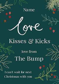 Tap to view Kisses & Kicks from the Bump Personalised Christmas Card