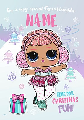 LOL Surprise Granddaughter Personalised Christmas Card Funky