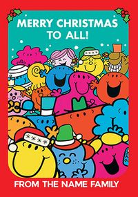 Tap to view Merry Christmas to All Mr Men Personalised Card