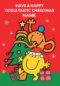 Tap to view Mr Men - Happy Tickletastic Christmas Personalised Card