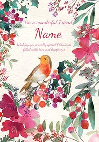 Tap to view Wonderful Friend Robin Personalised Card