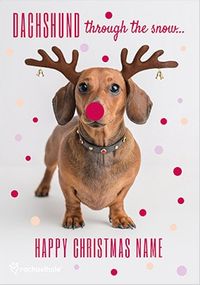 Tap to view Dachshund Through The Snow Personalised Christmas Card