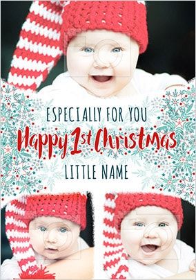 1st Christmas Multi Photo Card | Funky Pigeon