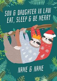 Tap to view Son & Daughter-In-Law Sloth Personalised Christmas Card