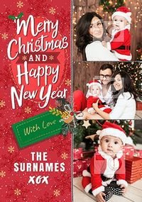 Tap to view Merry Christmas & Happy New Year Family Photo Card