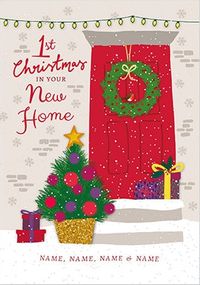 Tap to view 1st Christmas in New Home red door personalised Card