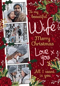 Tap to view Wonderful Wife at Christmas Roses Photo Card