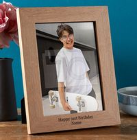 Tap to view 21st Birthday Personalised Wooden Photo Frame - Portrait