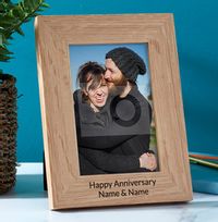 Tap to view Anniversary Personalised Wooden Photo Frame - Portrait